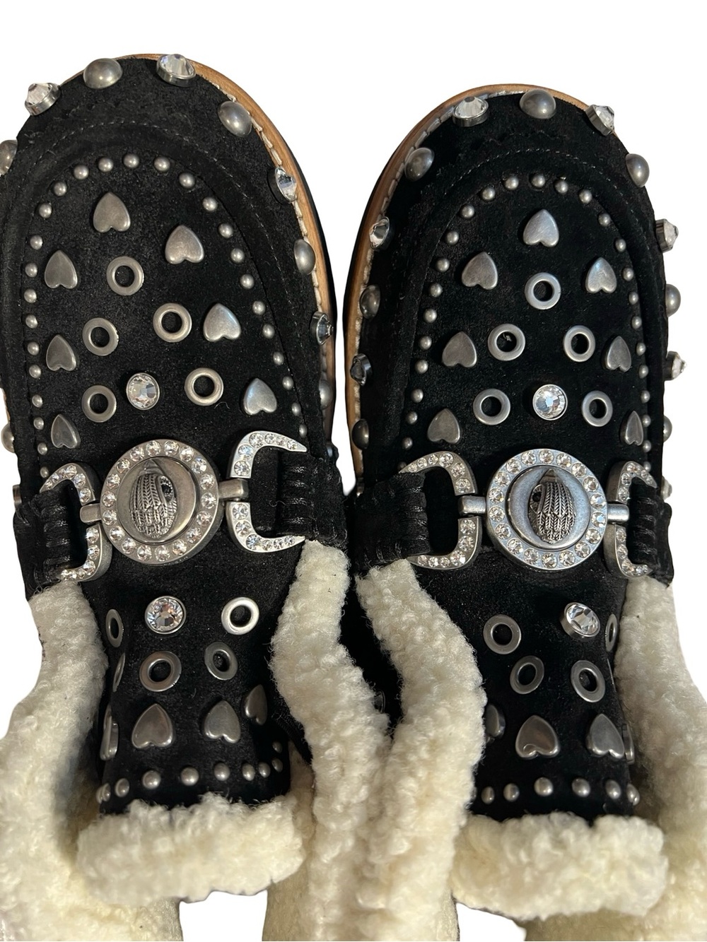 Kurt Geiger Mansion Cozy Studded Suede Platform Boots Black 41/10 NWOB - Picture 5 of 9